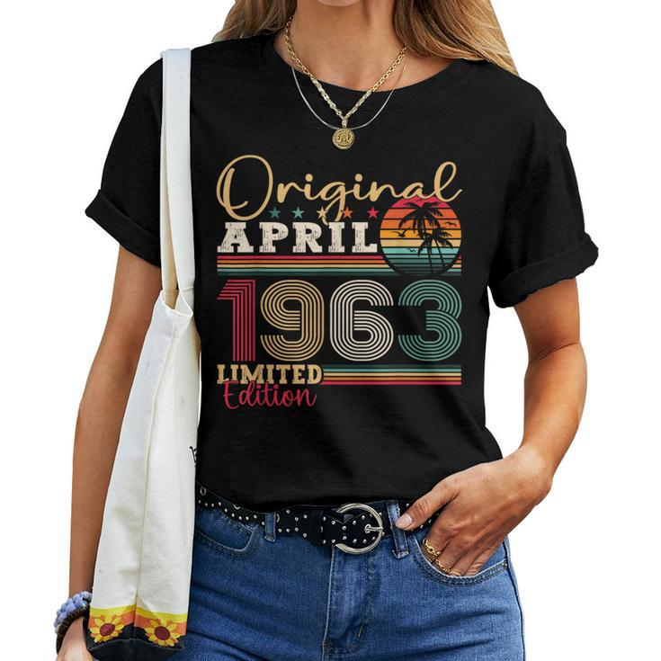 60Th Birthday Man Woman Original April Vintage 1963 Women T-shirt