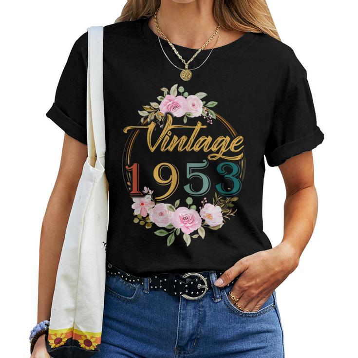 70 Years Old Vintage 1953 Floral 70Th Birthday Party Women T-shirt