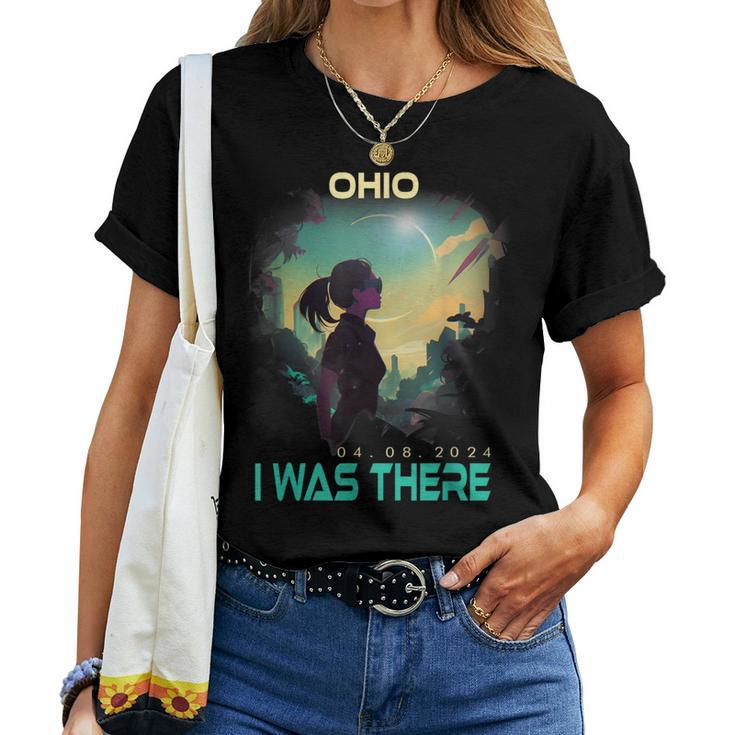 Aesthetic Girl Total Solar Eclipse 2024 Ohio Women T-shirt