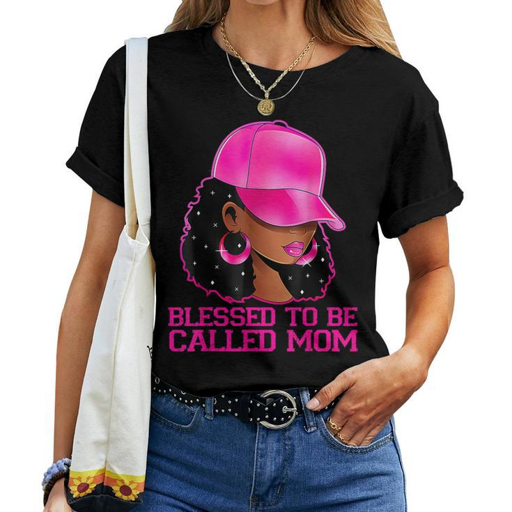 African American Afro Blessed To Be Called Mom Women T-shirt