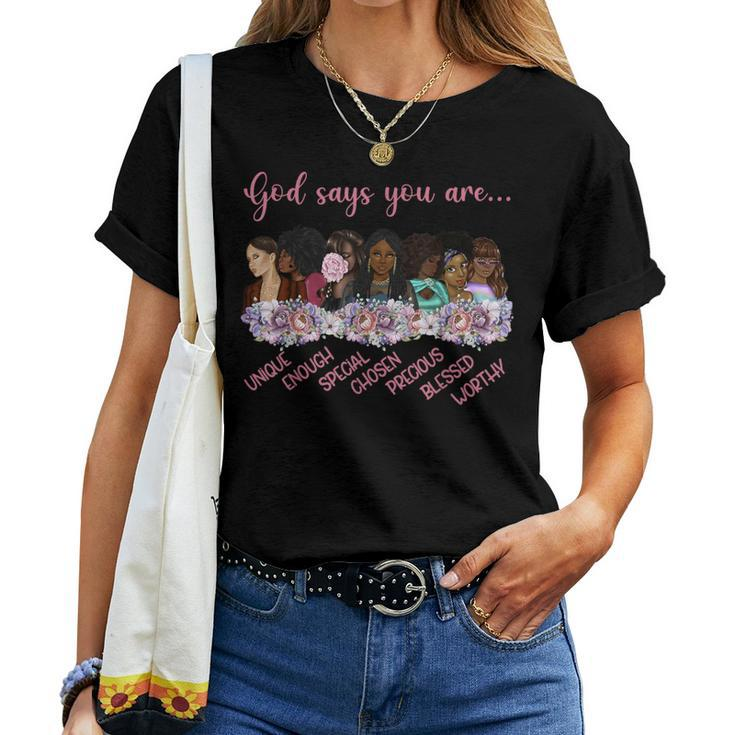 Afro American God Says You Are Positive Affirmations Women T-shirt