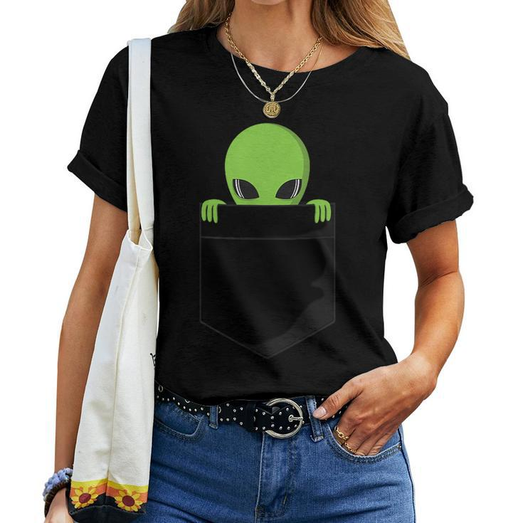 Alien In Pocket Boho 80S Vintage Women T-shirt