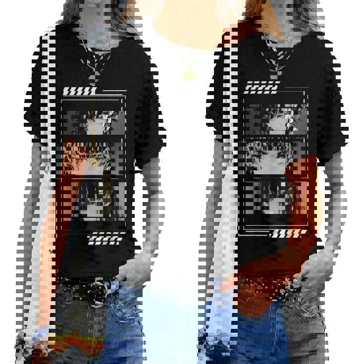 Anime Girls Eyes Soft Grunge Estética Japonés Manga Arte Camiseta de mujer