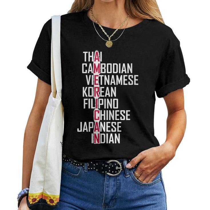 Asian American Pride Stop Asian Hate Distressed Women T-shirt
