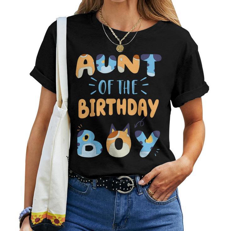 Aunt Of The Birthday Boy Dog Family Party Women T-shirt