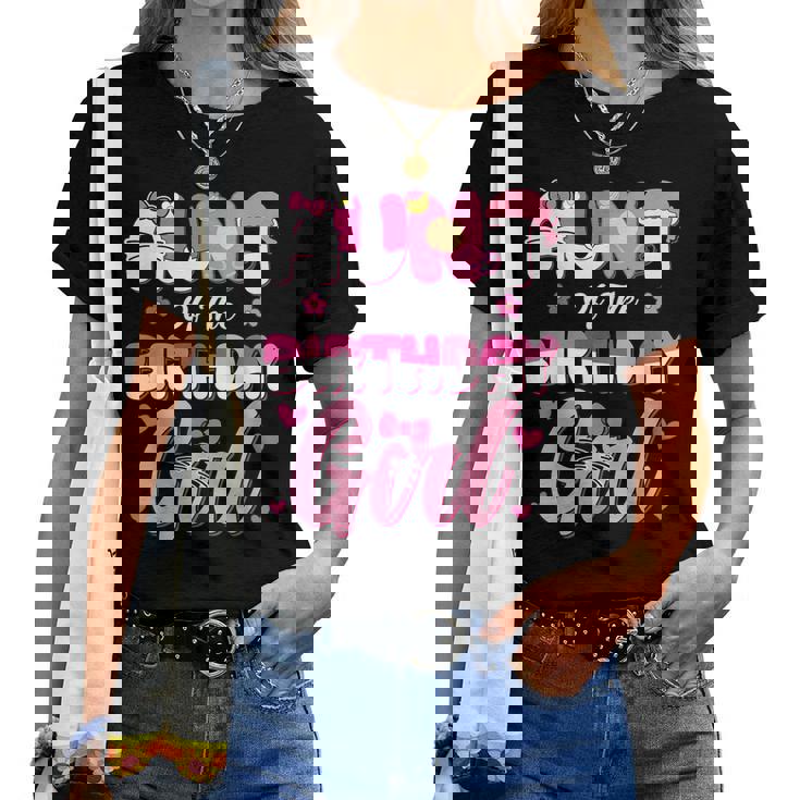 Aunt Of The Birthday Girl Cat Kitty Family Matching Women T-shirt
