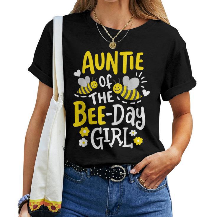 Auntie Of The Bee-Day Girl Birthday Party Matching Family Women T-shirt