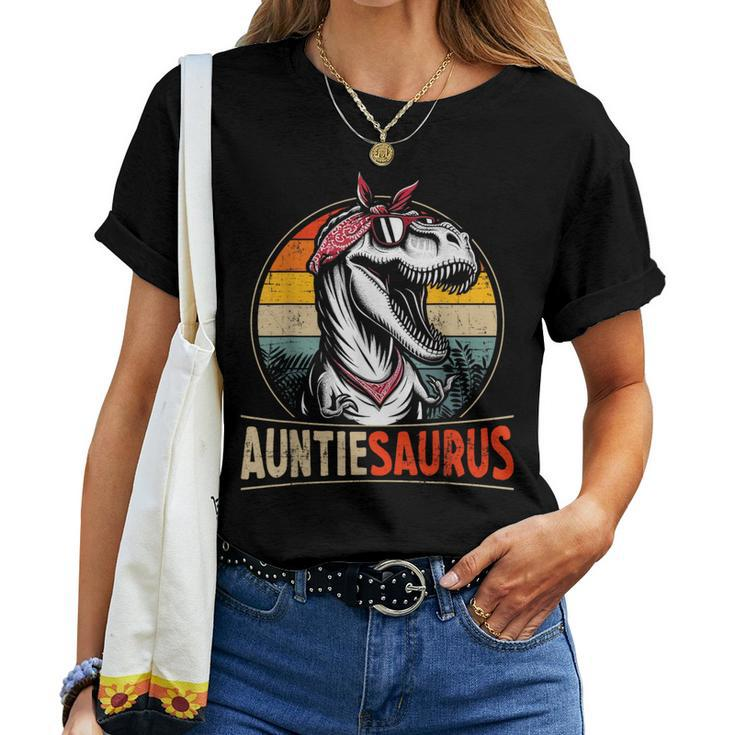 Auntiesaurus Dinosaur For Aunt Or Auntie Matching Family Women T-shirt