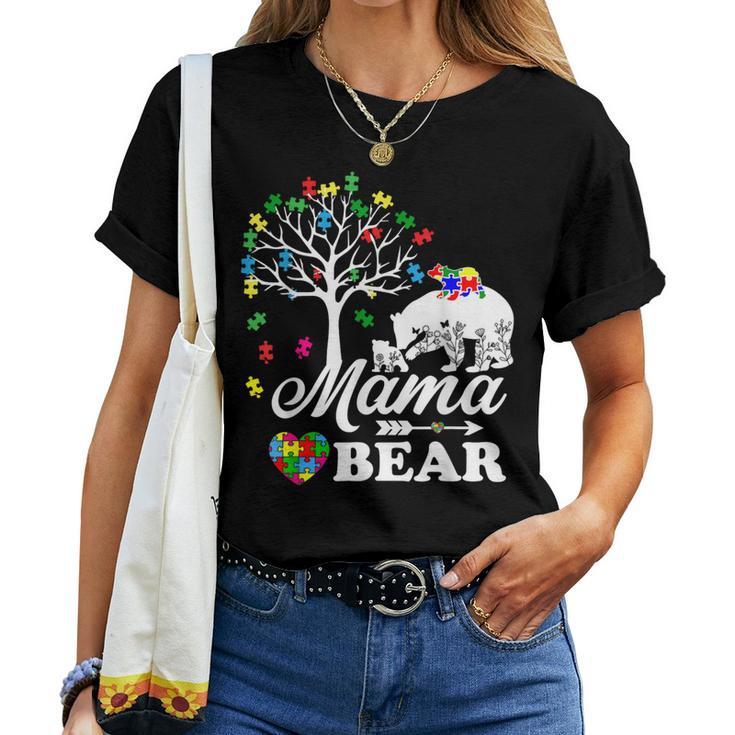 Autism Awareness Mama Bear Support Autistic Autism Mom Women T-shirt