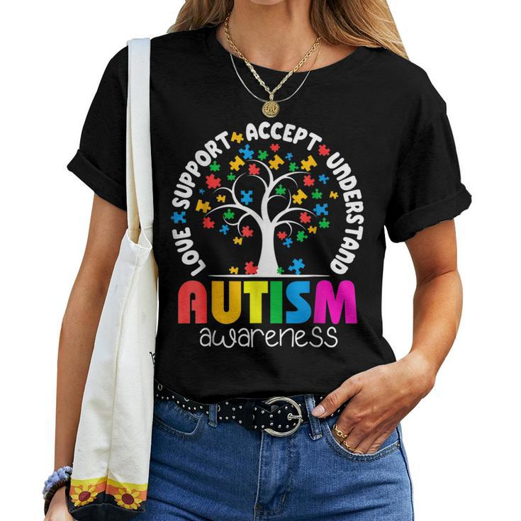 Autism Awareness Teacher Teach Hope Love Inspire Women Women T-shirt