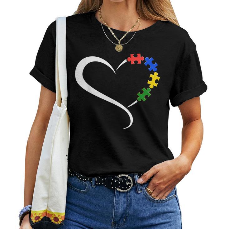 Autism Heart Awareness Heart Mens Camiseta de mujer