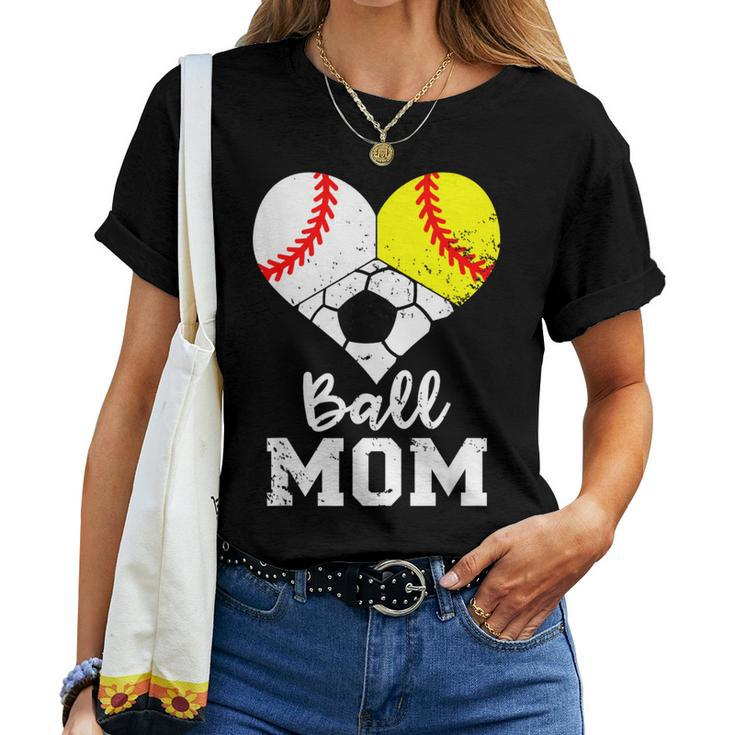 Ball Mom Baseball Softball Soccer Mom Women T-shirt