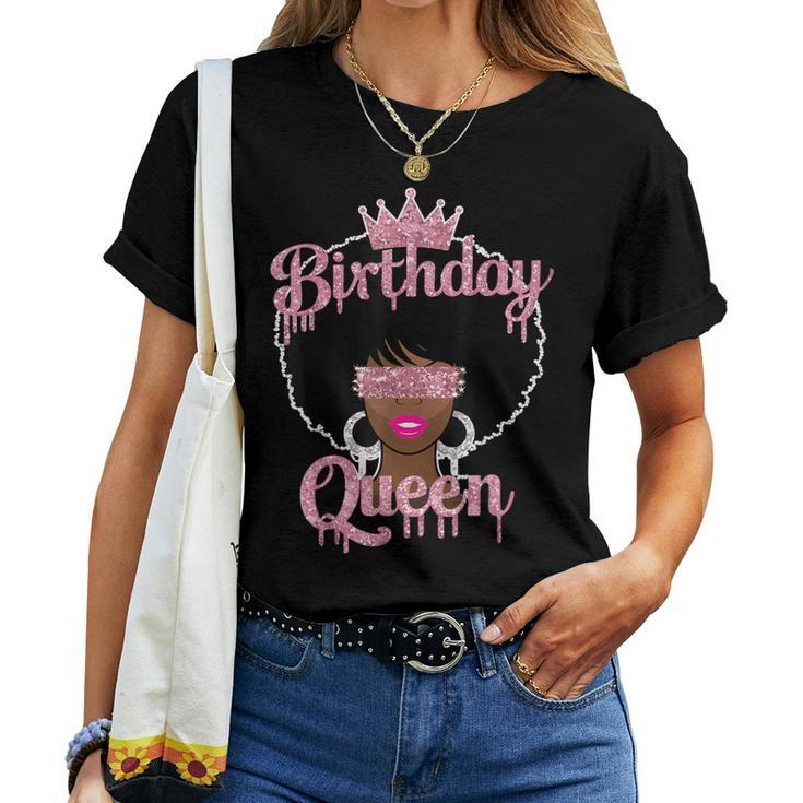 Beautiful Afro Birthday Queen Women T-shirt