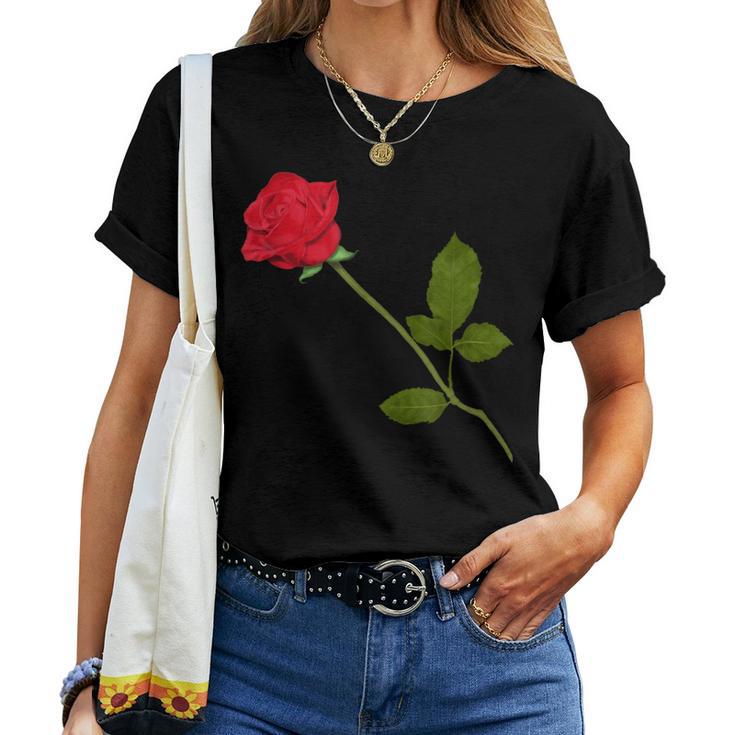 Beautiful Single Red Rose Flower Og Only Found Here Women T-shirt