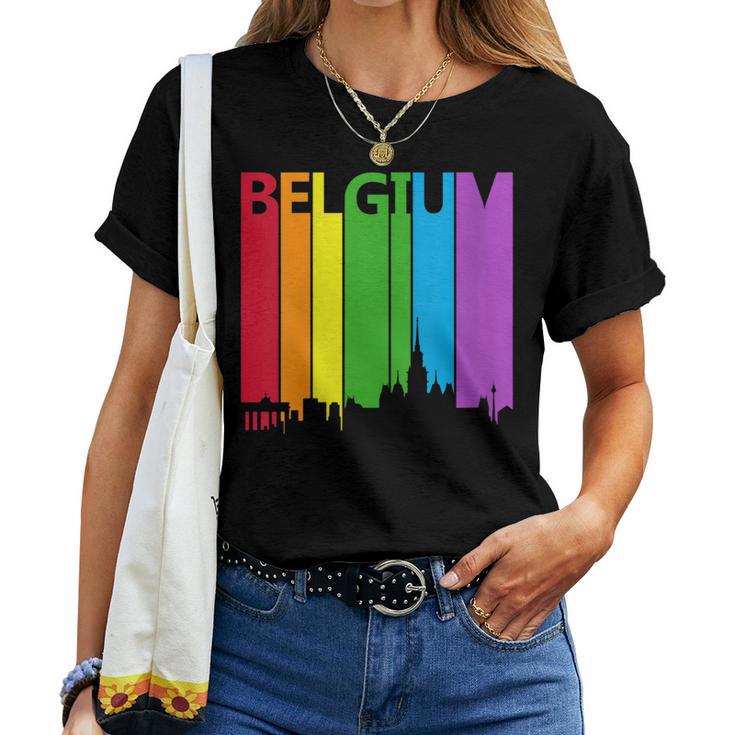 Belgium Skyline Lgbt Pride Women T-shirt