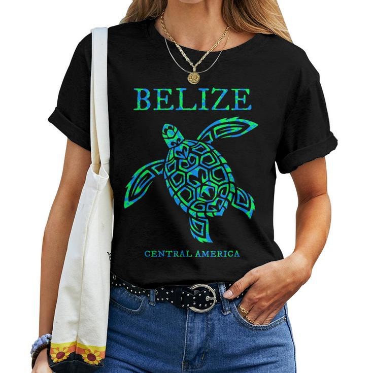 Belize Sea Turtle Retro Boys Girls Vacation Souvenir Women T-shirt