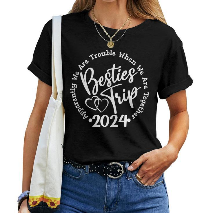 Besties Trip 2024 Girls Weekend Vacation Matching Women T-shirt