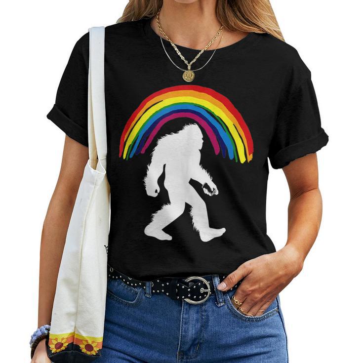 Bigfoot Graffiti Rainbow Sasquatch Tagger Women T-shirt