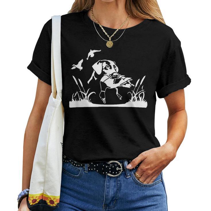 Bird Dog Duck Hunting Willow In The Marsh Hunter Women T-shirt