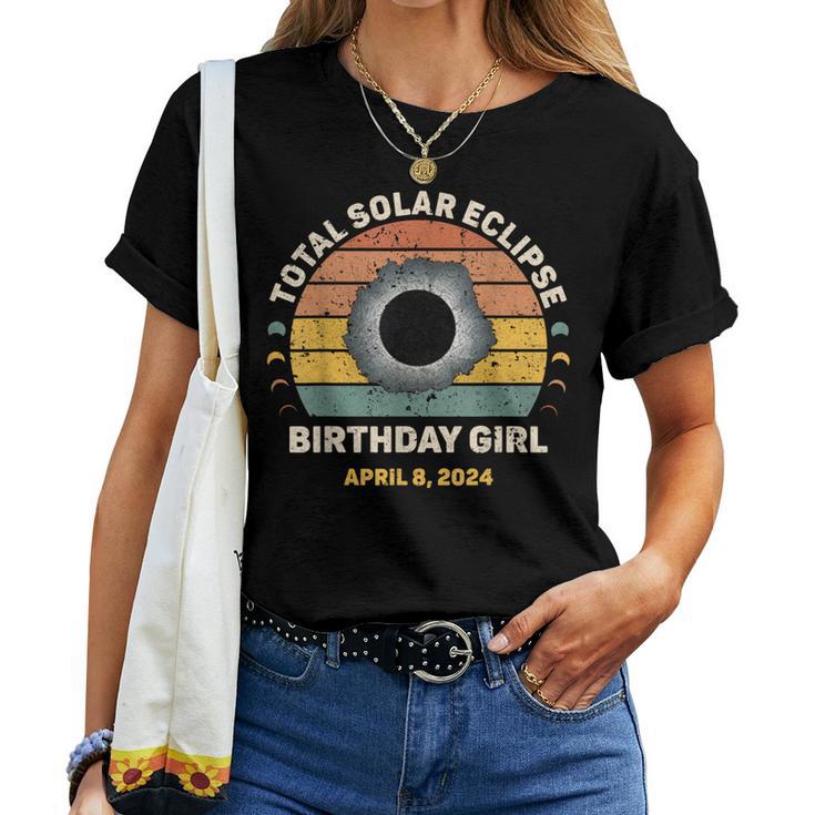 Birthday Girl Vintage Totality Spring Solar Eclipse Women T-shirt