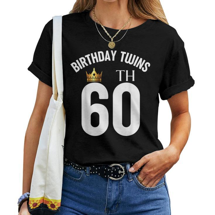 Birthday Twins 60Th 60 Years Old Brother Sister Twin Family Women T-shirt