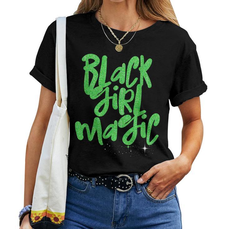 Black Girl Magic Lime Green African Queen Melanin Women T-shirt