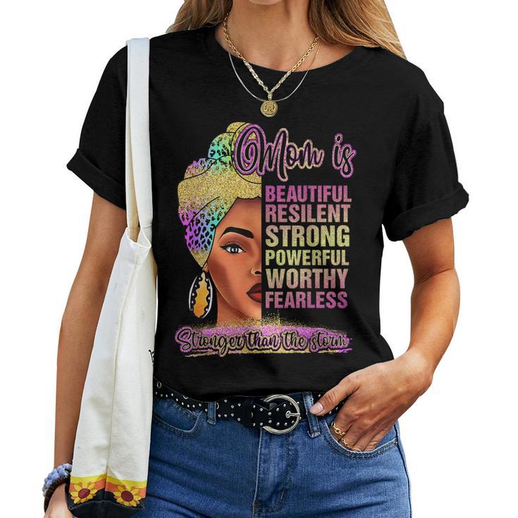 Black Mom Queen Melanin Afro African Mama Women T-shirt