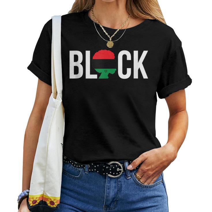 Black Pride Afro Pride Pan African Flag Melanin Black Woman Women T-shirt