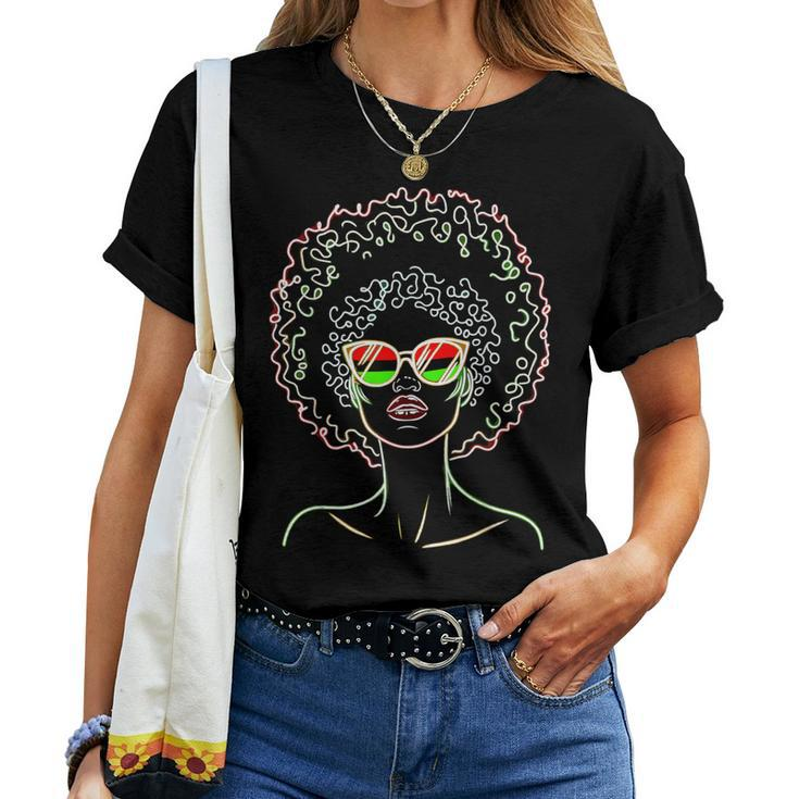 Black Queen Afro Dripping Junenth Women T-shirt