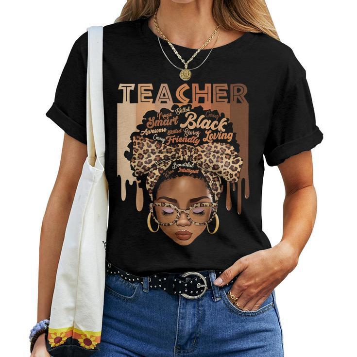 Black Teacher Magic Black History Month Afro Hair Melanin Women T-shirt