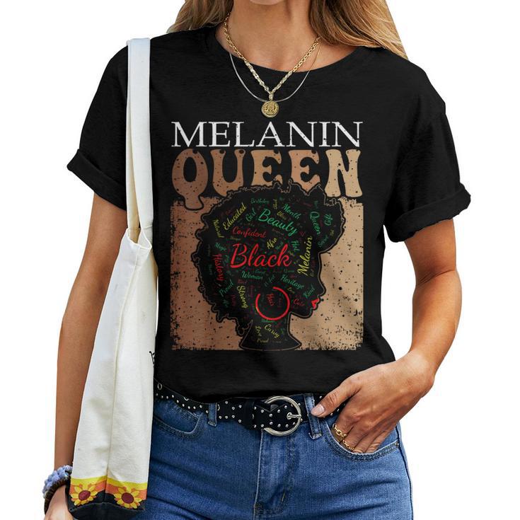 Black History T For Melanin Queen African Hair Women T-shirt