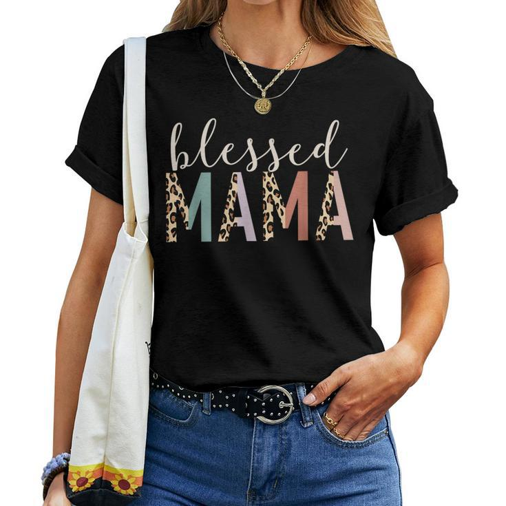 Blessed Mama Cute Leopard Print Women T-shirt