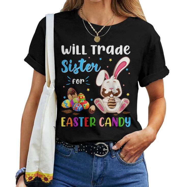 Bunny Eat Chocolate Eggs Will Trade Sister For Easter Candy Women T-shirt
