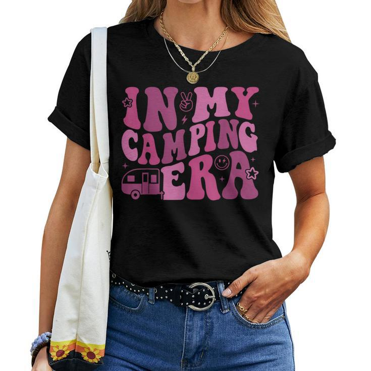 In My Camping Era Retro Pink Groovy Style For Women Women T-shirt