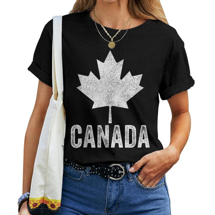 Canada Vintage Canadian Flag Leaf Maple Pride Women Women T-shirt