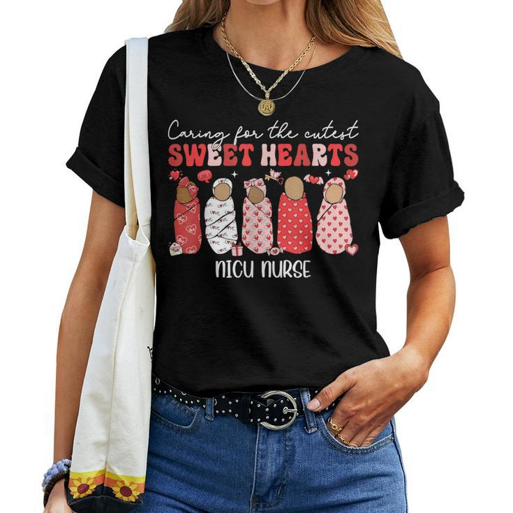 Caring For The Cutest Sweethearts Nicu Nurse Valentines Day Women T-shirt