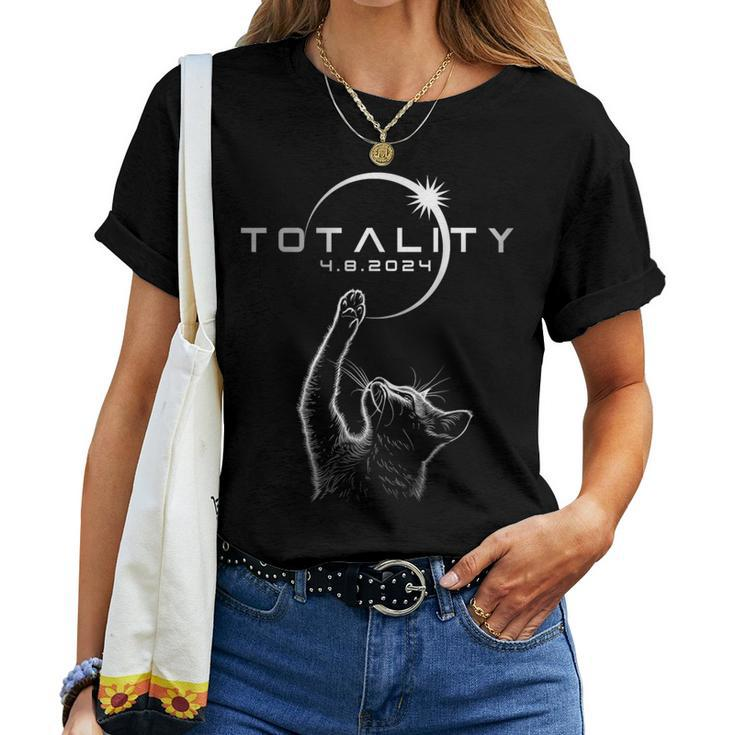 Cat Solar Eclipse 2024 Totality April 8 Girl Boys Women T-shirt
