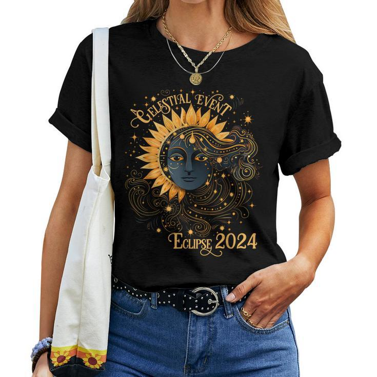 Celestial Event Total Solar Eclipse Girl April 8 2024 Women T-shirt
