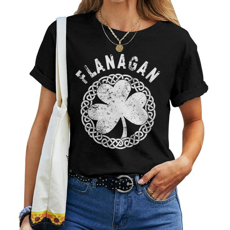 Celtic Theme Flanagan Irish Family Name Women T-shirt