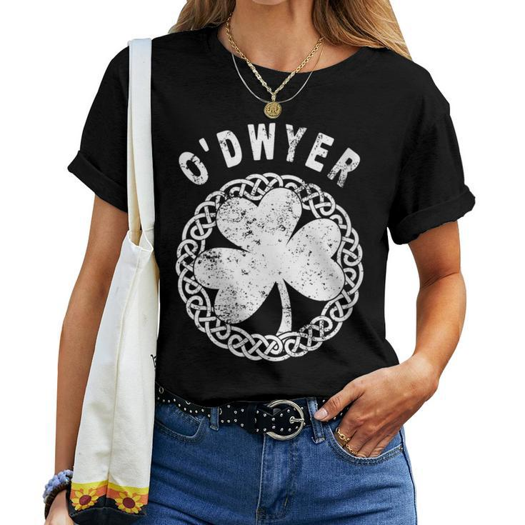 Celtic Theme O'dwyer Irish Family Name Women T-shirt