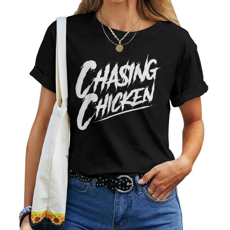 Chasing Chicken Rap Get Money Chasing Chicken Retro Women T-shirt