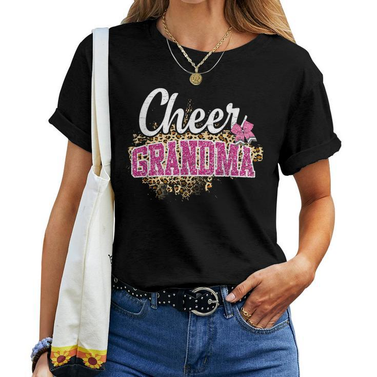 Cheer Grandma Leopard Cheerleading Grandma Women T-shirt