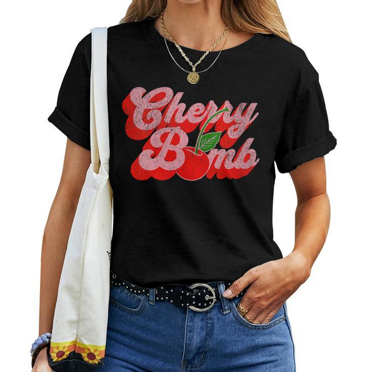 Cherry Bomb Retro 70S Vintage Style Cute Women T-shirt