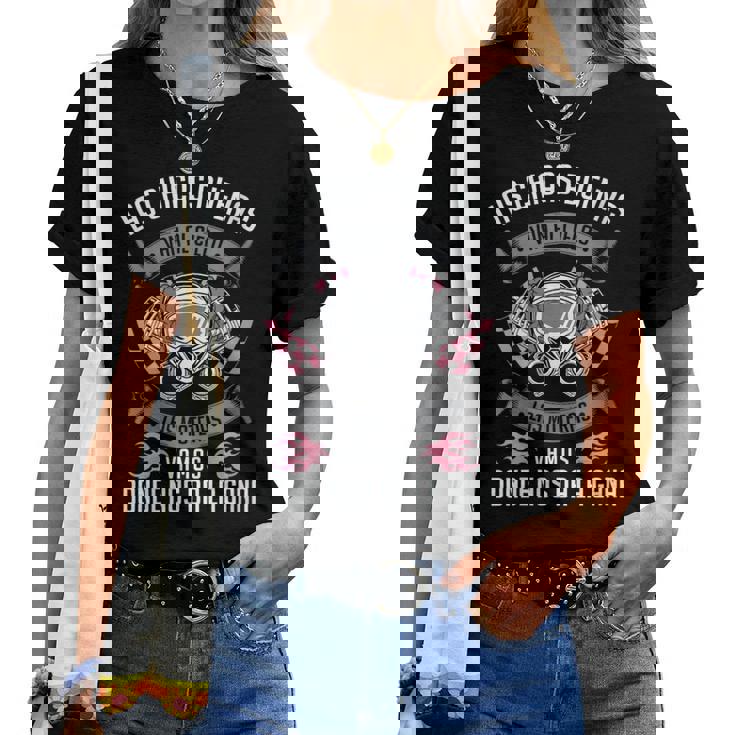 Chica Motera Motociclista Regalo Motorista Es Cuello Camiseta de mujer