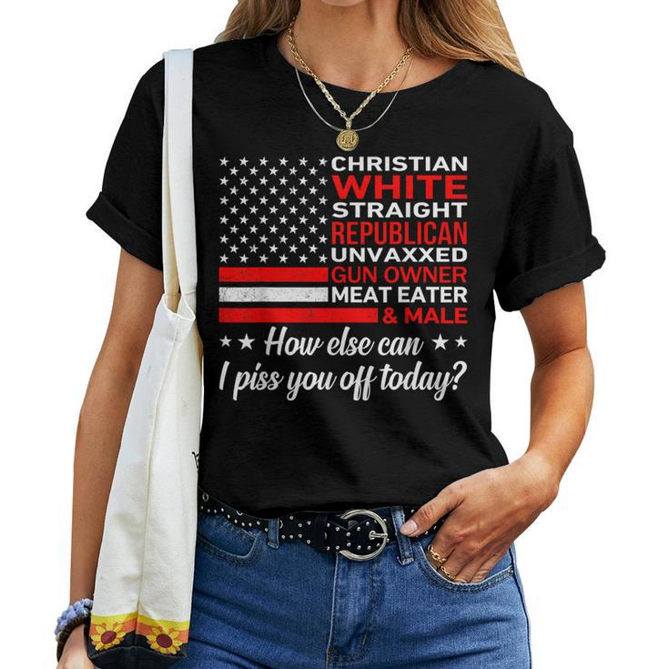 Christian White Straight Republician American Flag Women T-shirt