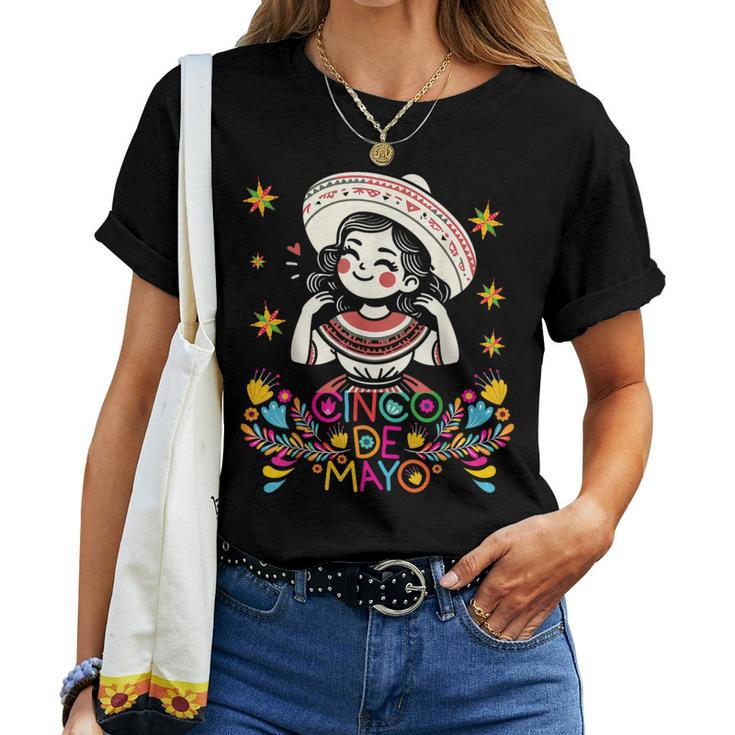 Cinco De Mayo Mexican Poncho 5 De Mayo Anime Cute Girl Women T-shirt