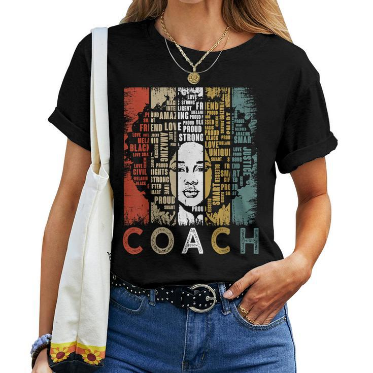 Coach Afro African American Black History Month Women T-shirt
