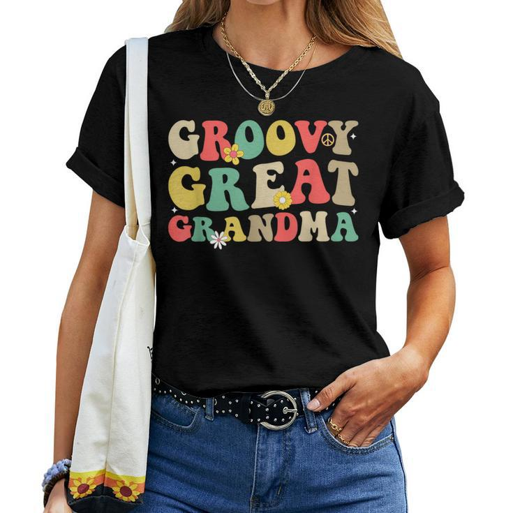 Cool Groovy Great Grandma 1St Birthday Family Matching Party Women T-shirt