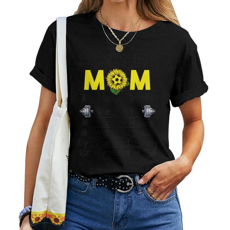 Crazy Soccer Mom Heart Is Full Mix Sunflower Women T-shirt