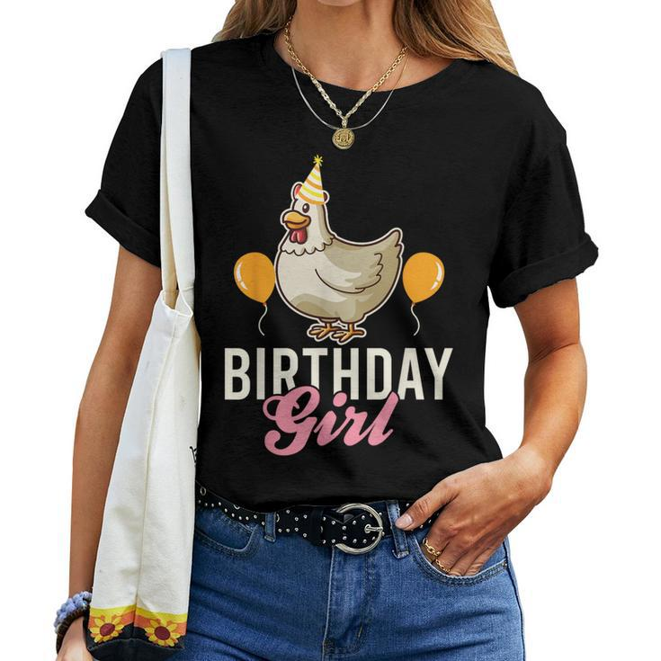 Cute Chicken Birthday Girl Women T-shirt